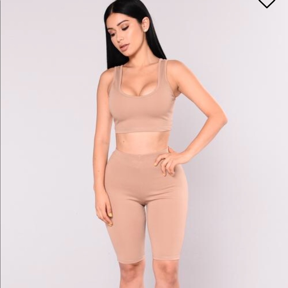 Two piece biker short set